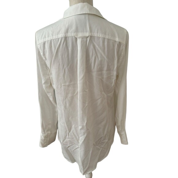NWT Soft Surroundings White Tunic Button Front Shirt Blouse Roll Tab Sleeve S - Picture 3 of 7